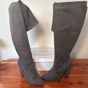 Steve Madden Charcoal Over the Knee Boots